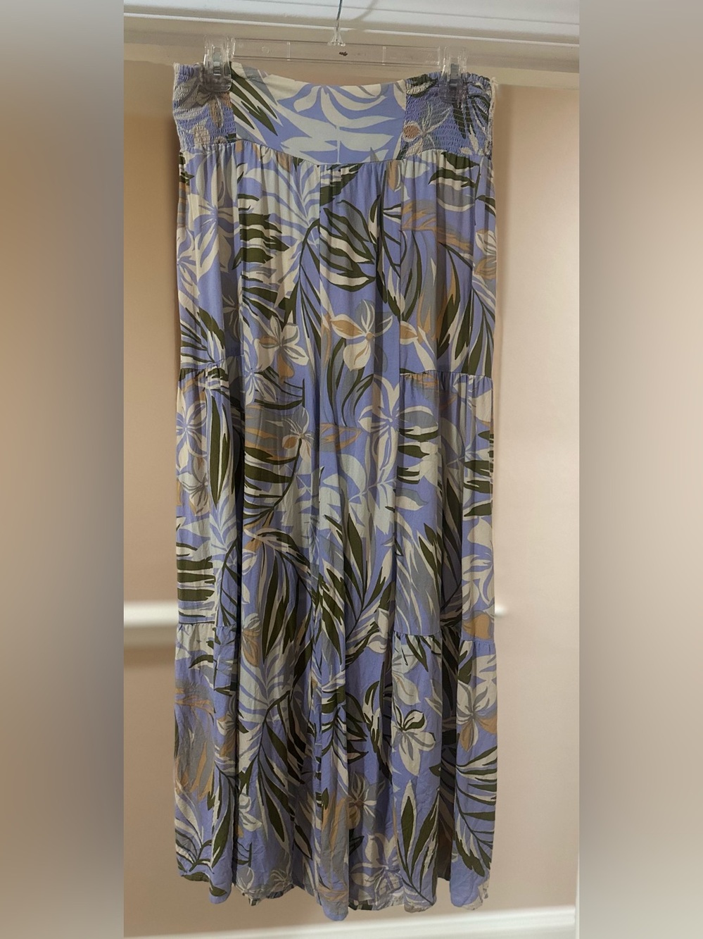 Women’s Patrons of Peace Bohemian Wide Leg Palazzo Tropical Floral Pants Size L.